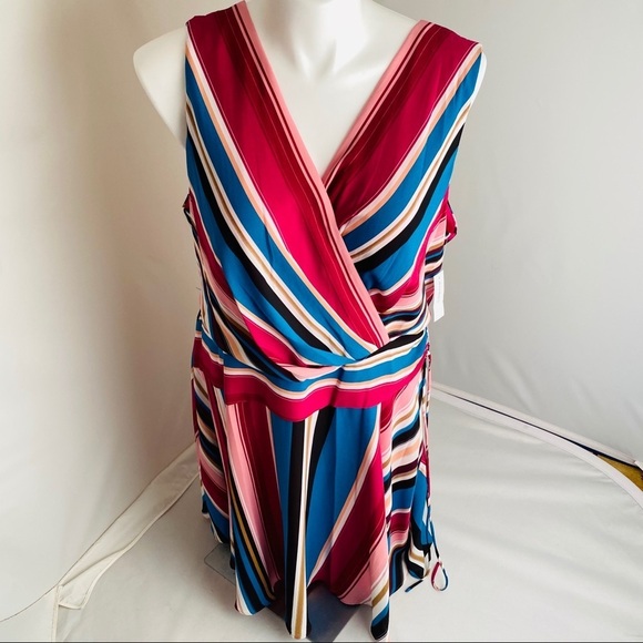 Roz & Ali Dresses & Skirts - Roz and Ali multicolor wrap dress with waist tie 22